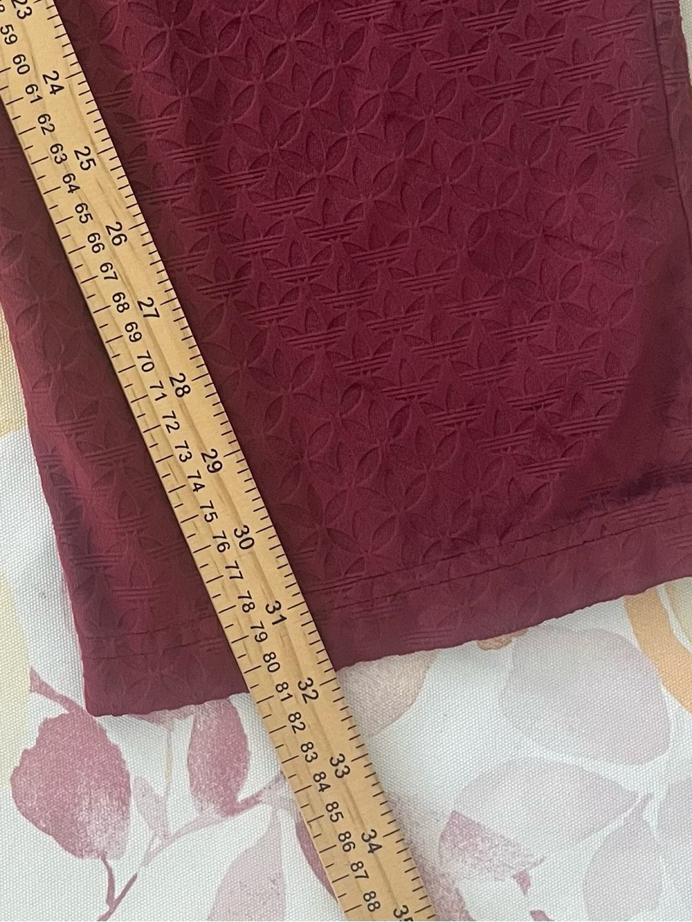 Adidas Originals Velour Track Pants Burgundy Gold IX6735 Mens L Monogram - Picture 8 of 11